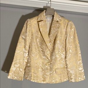 Sonia Rykiel Gold Floral Brocade Suit Jacket